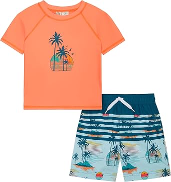 Ocean Pacific Boys' Rashguard and Trunks Swimsuit Set