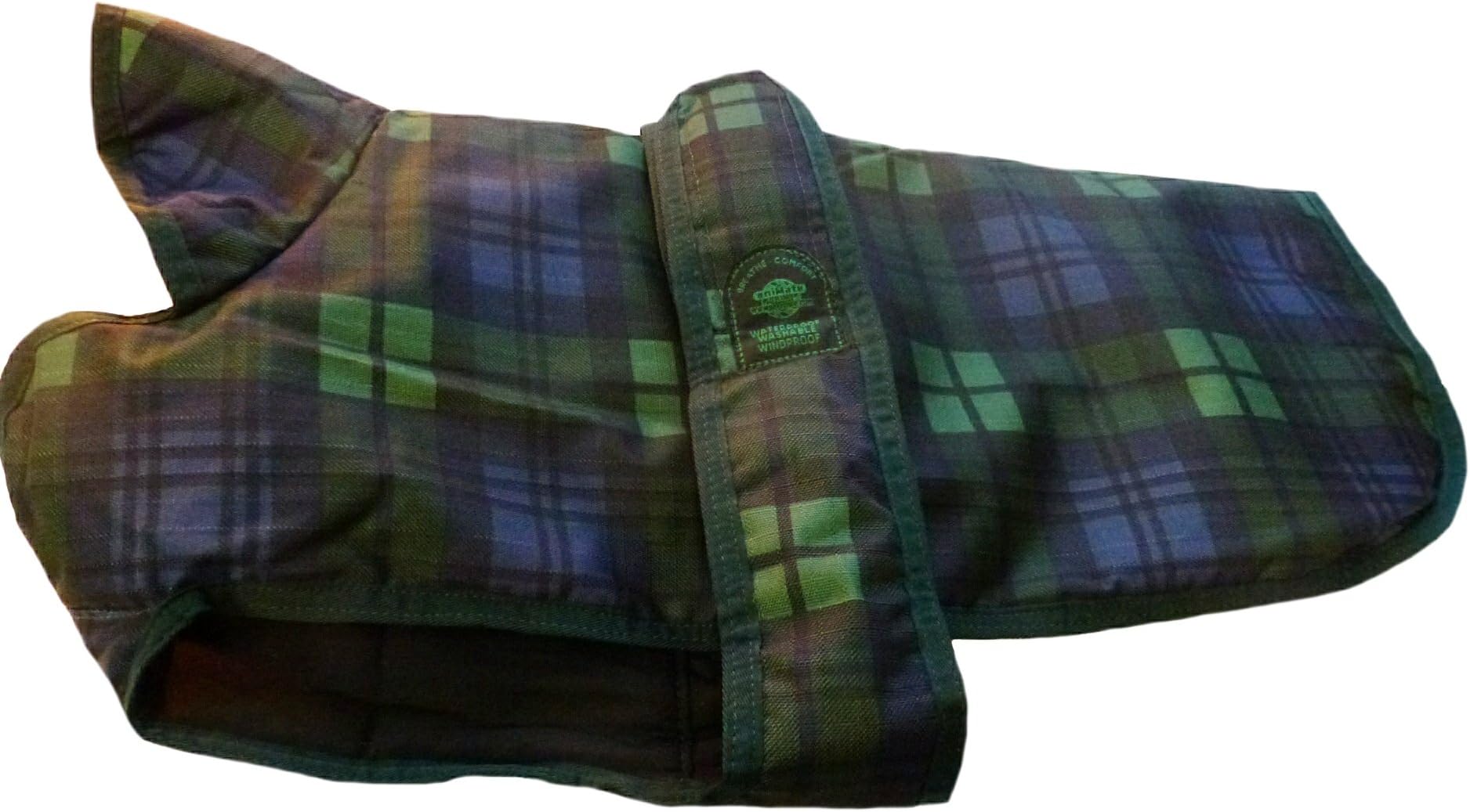 Outhwaite Padded Coat and Underbelly Watch Tartan Dog Coat, 18-inch, Black