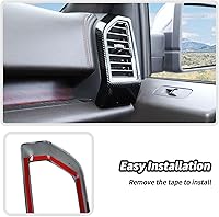 Vista 7 de 2 unids/set de cubierta de ventilación de aire acondicionado para Ford F150 2015 2016 2017 2018 2019 2020 Accesorios interiores (fibra de carbono)