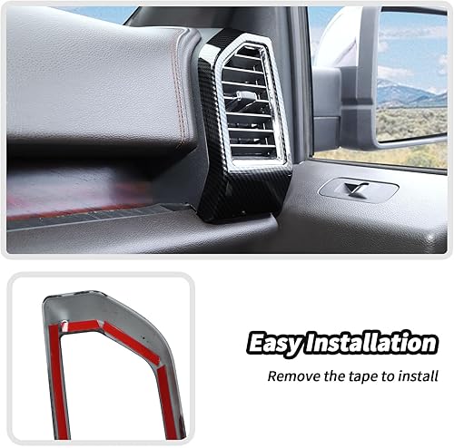 Miniatura 7 de 2 unids/set de cubierta de ventilación de aire acondicionado para Ford F150 2015 2016 2017 2018 2019 2020 Accesorios interiores (fibra de carbono)