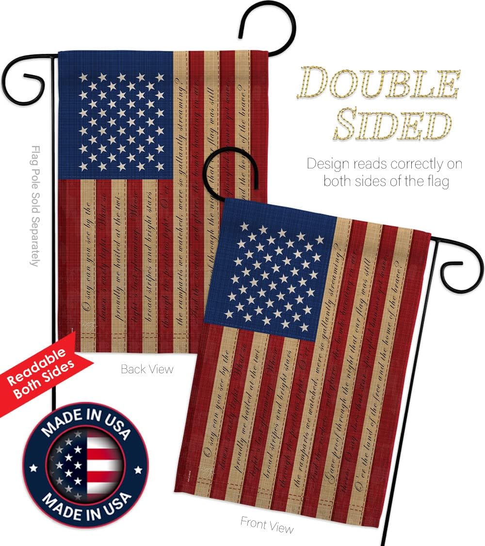 Breeze Decor G161050 Star Spangled Banner Americana Patriotic Impressions Decorative Vertical Garden Flag 13" x 18.5" Printed In USA Multi-Color