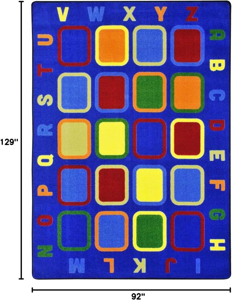 Joy Carpets Alphabet Tiles Rug, Multi, 7'8" x 10'9"