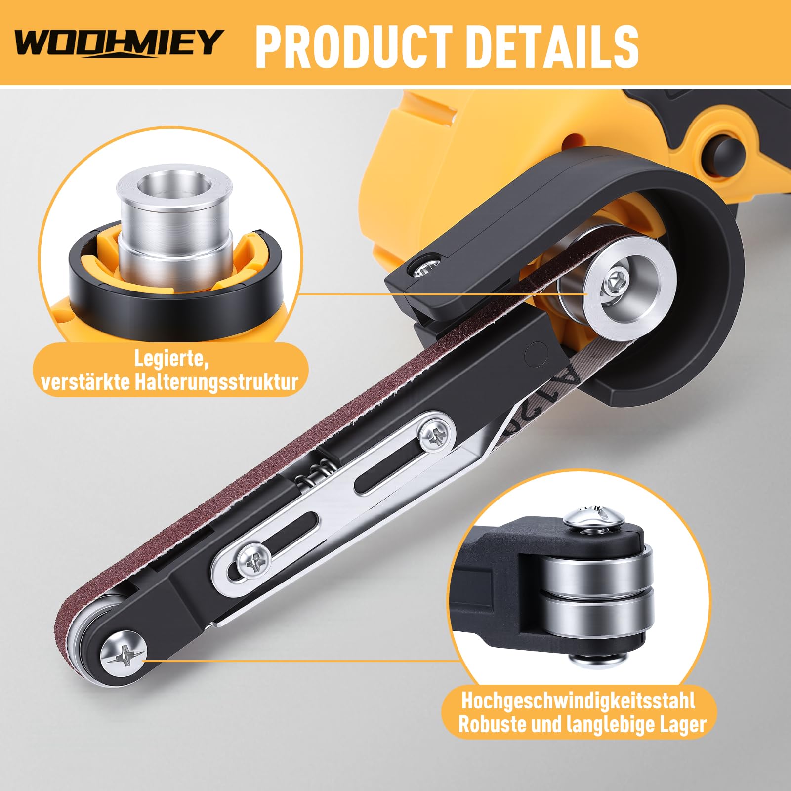 Lijadora de Banda Lijadora de Banda para Madera Lima de Banda Inalámbrica 5810 RPM Potente Motor 2 Baterías 1,5 Ah Grano 60 Correa con 2 Baterías 1,5 Ah para Afilar Madera Metal