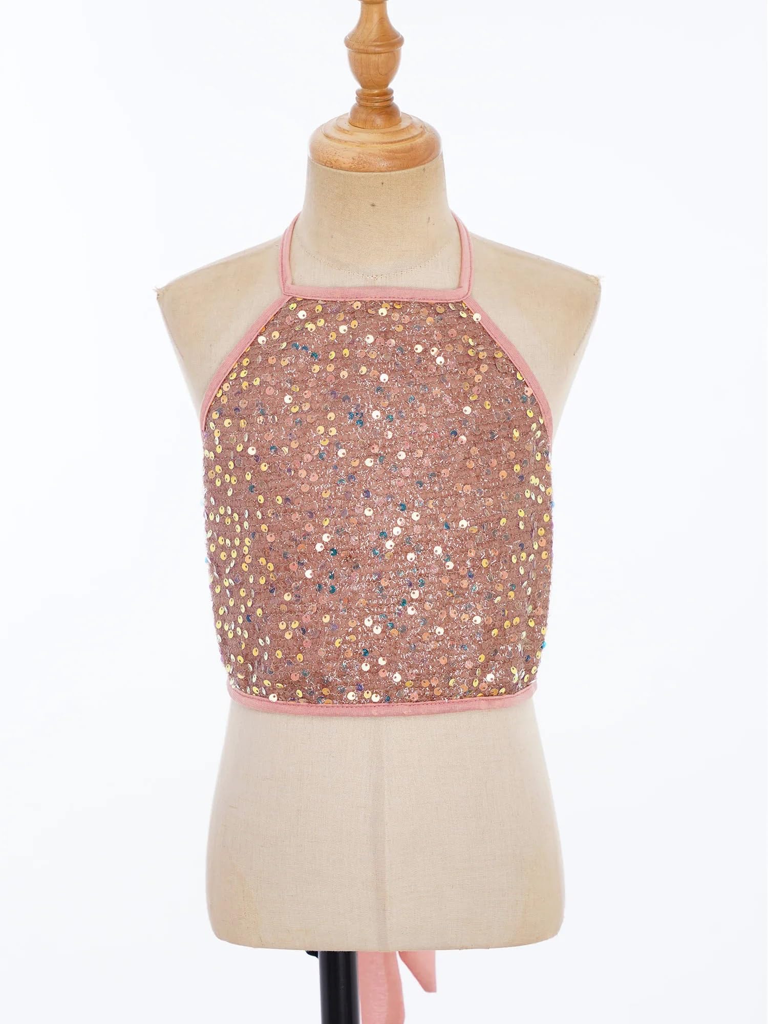 INOKAI Chaqueta de Danza Ballet Chaleco de Lentejuelas for niñas, Camisola, Ropa de Calle, Top Corto de Baile de Ballet, Traje de actuación de Baile de salón Latino de Jazz