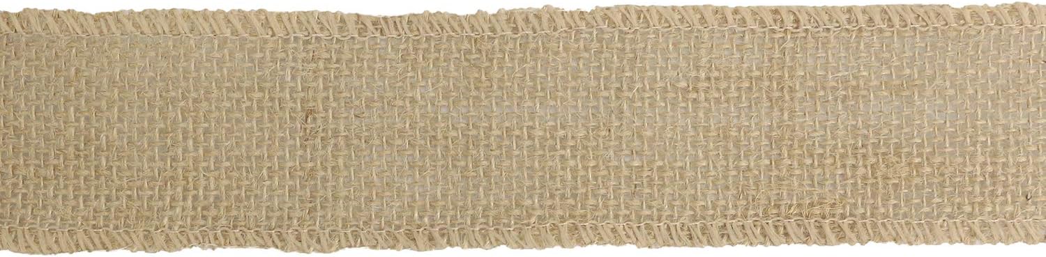 Midi Ribbon 2 inch Burlap Ribbon Fabric Craft Ribbon On Spool 10 Yards, Natural