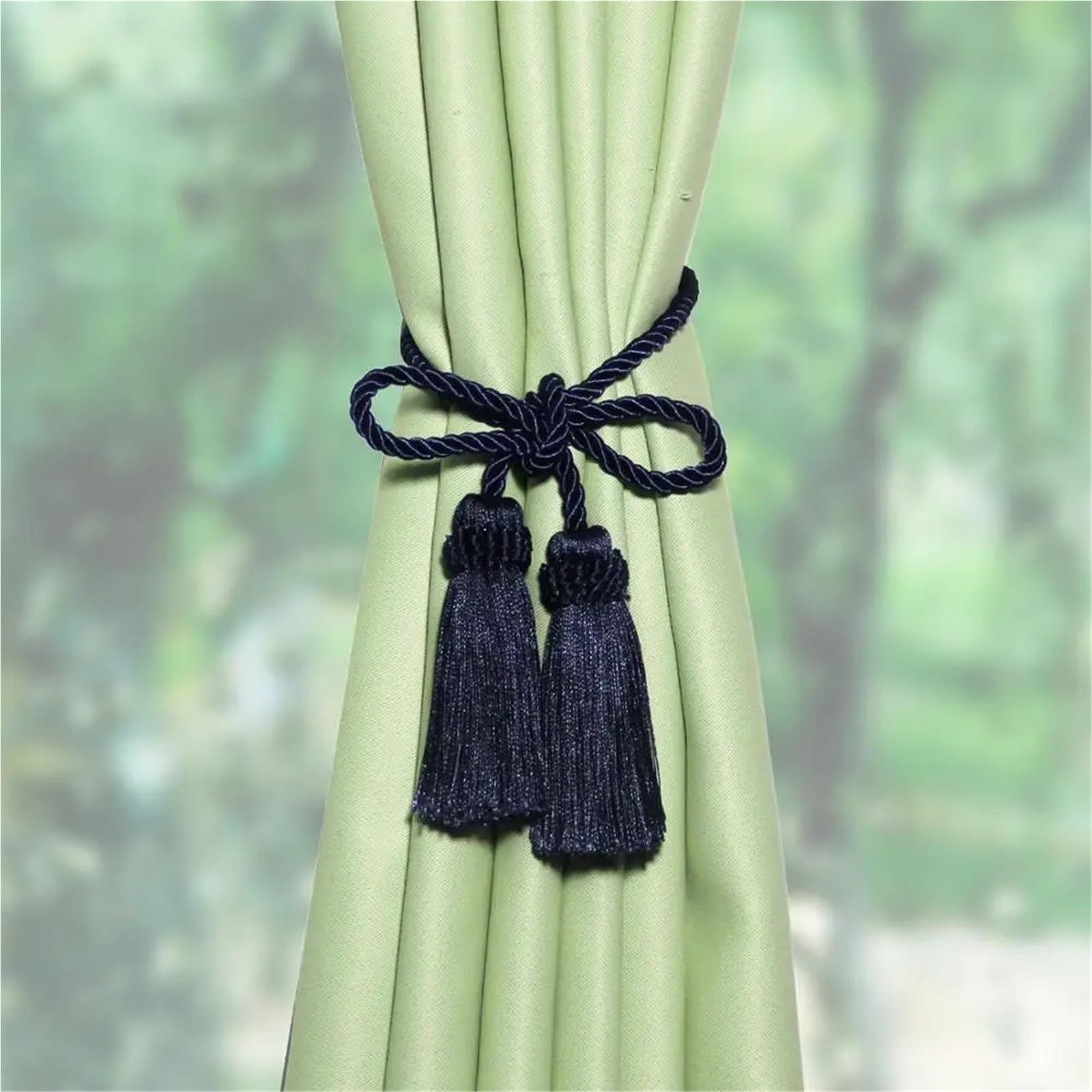 Fermatende con Nappe, 6 Pezzi, Frange, Fatti a Mano, con Pallina da Appendere, fermatende con Fibbia, Nastro di Corda, Supporto for Tende per Casa(Dark Gray)