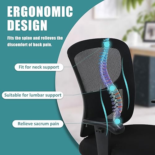 Miniatura 5 de Silla de oficina grande y alta para personas pesadas, silla de escritorio de computadora de 400 libras, asiento extra ancho, brazos ajustables,