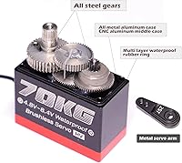 Vista 3 de 154.3 lbs Servo, Waterpoof Servo, servo de alto par compatible con 1/5,1/6, 1/8, 1/10 RC coche/robot/barco