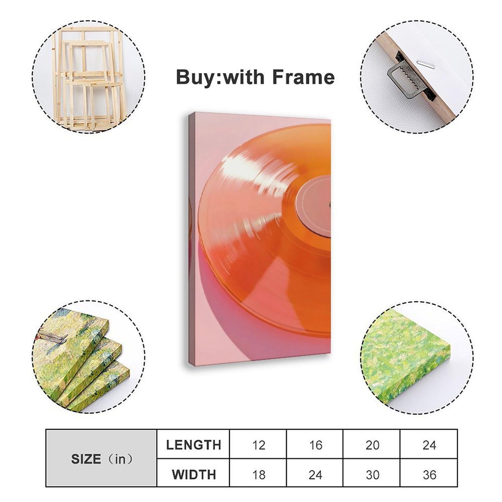 QIOTBVV Poster musicale retrò su tela, decorazione per camera da letto, ufficio, stanza, regalo, 40,6 cm L x 61 cm W