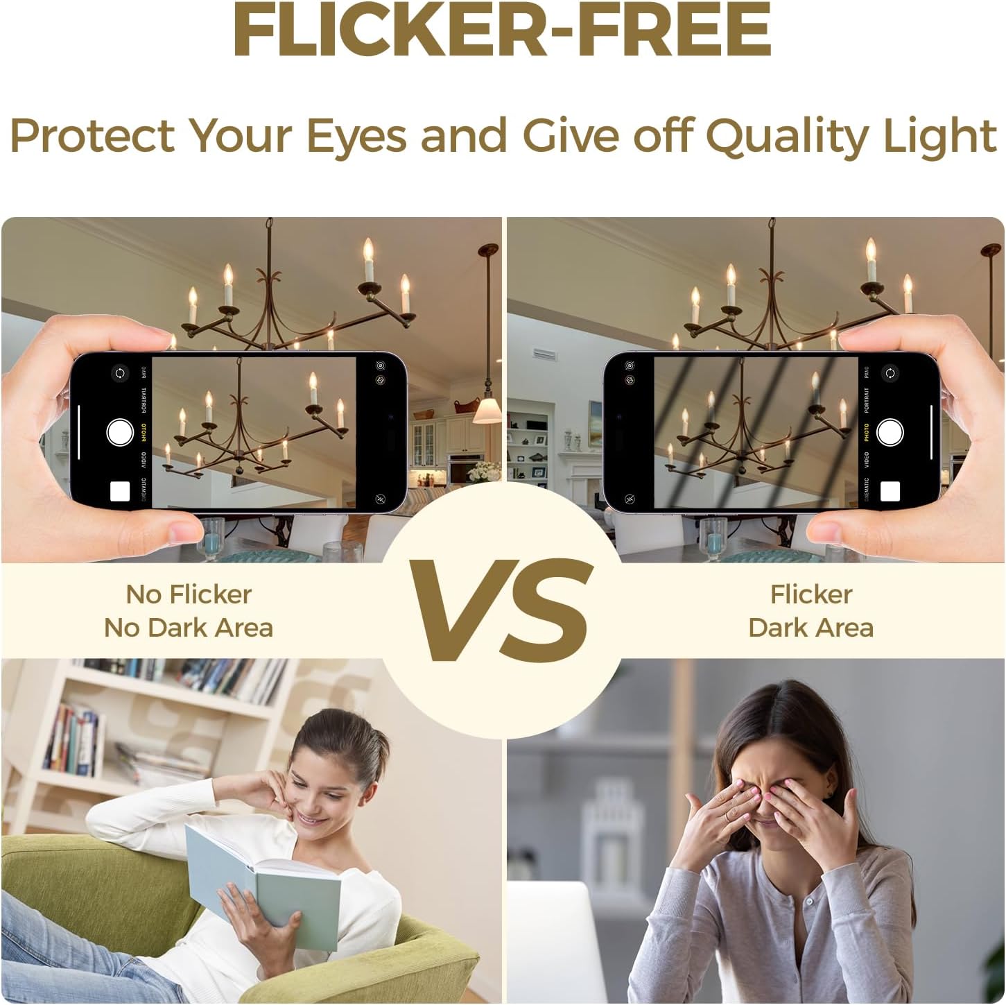 Hizashi E12 Candelabra Light Bulbs 40 Watt Equivalent, E12 LED Bulb Chandelier Light Bulbs 2700K Soft White, Dimmable LED Candelabra Bulbs, B10, 90+CRI, 4W, 450LM, UL Listed, 24 Pack