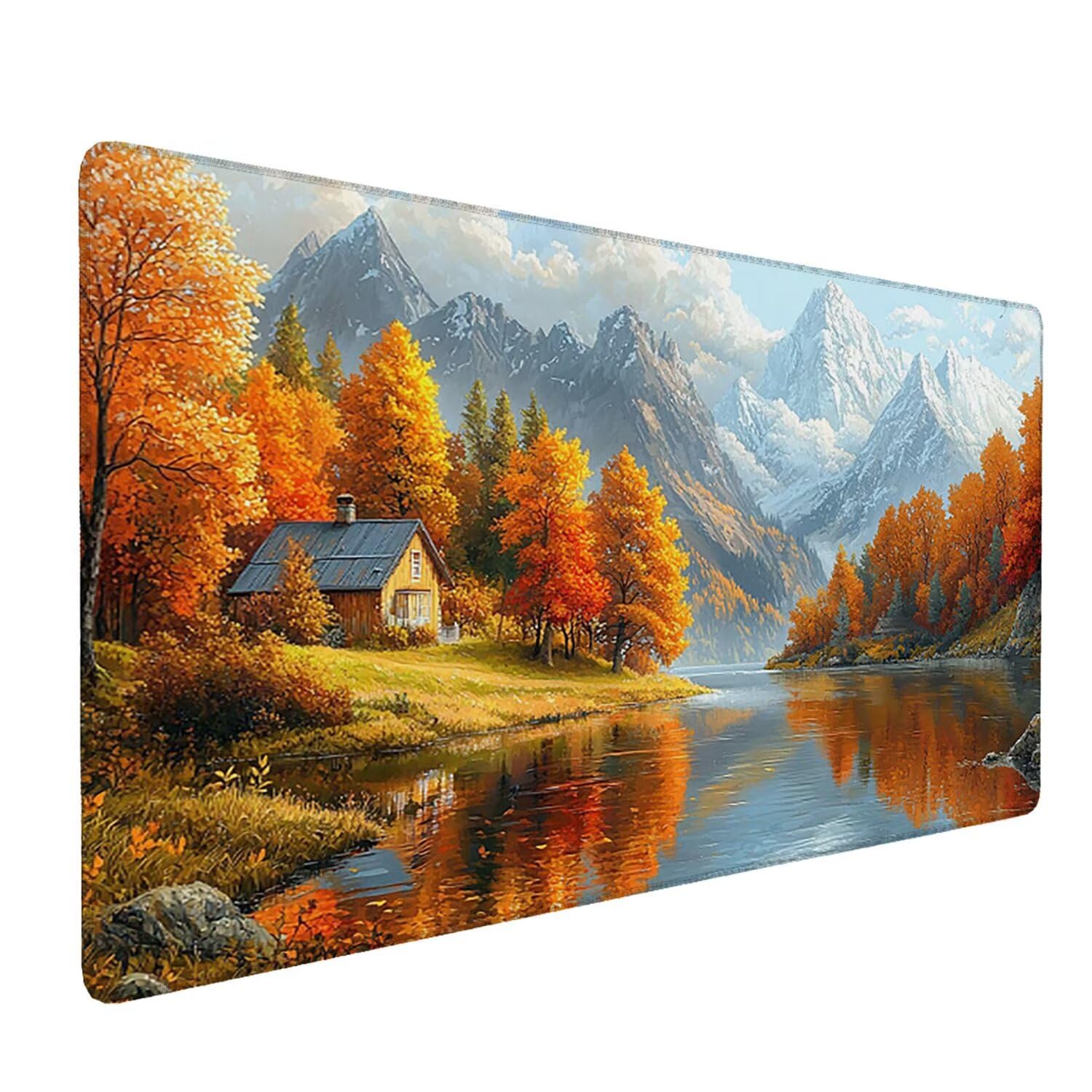 Podkładka pod mysz dla graczy XXL 1600 x 800 mm - duża podkładka pod mysz biurową - poprawia szybkość i precyzję - stabilne trzymanie, zmywalna, do akcesoriów biurowych (woda górska) G-781