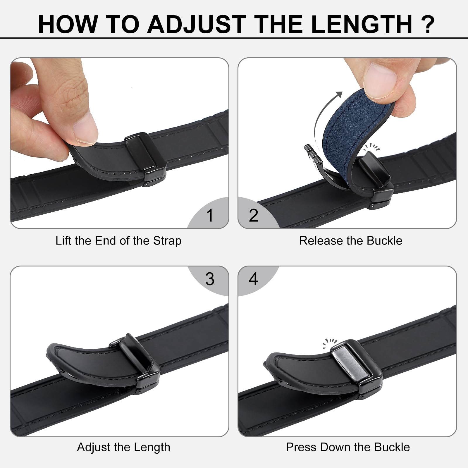 Bracelet de rechange magnétique en cuir compatible avec Samsung Galaxy Watch 7/6/5/4/Active 2 40 mm, 44 mm, 6 Classic 43 mm, 47 mm, Galaxy 5 Pro 45 mm, 4 Classic 42 mm, 46 mm, 20 mm pour