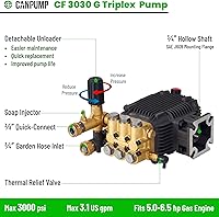 Vista 2 de Bomba de alta presión 3.1 GPM 3000 psi 6.5 HP con eje de 3/4 de pulgada para Cat General AR
