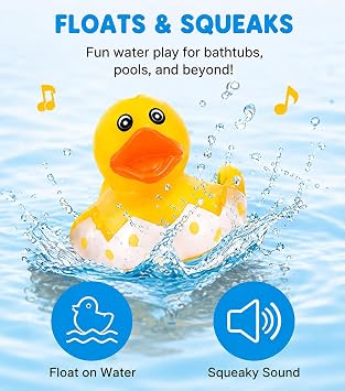 10 Pcs Baby Bath Toys Rubber Ducks, Mini Squeaky Rubber Duck Squishy Floating Bath Toy for Babies Toddlers Kids, Pool Bathtub Summer Water Toys