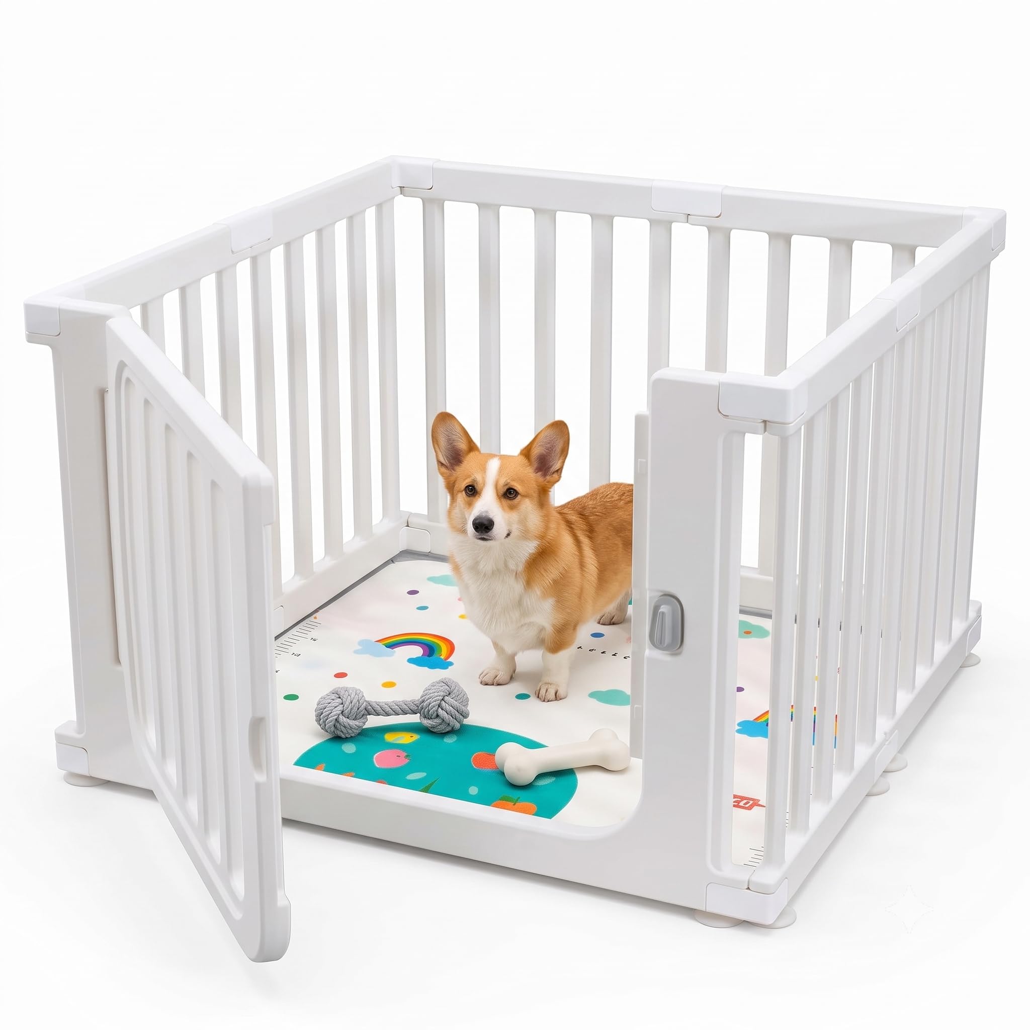 Amazon | ペットサークル 犬 ドア付き 檻感がない ペットフェンス 高さ