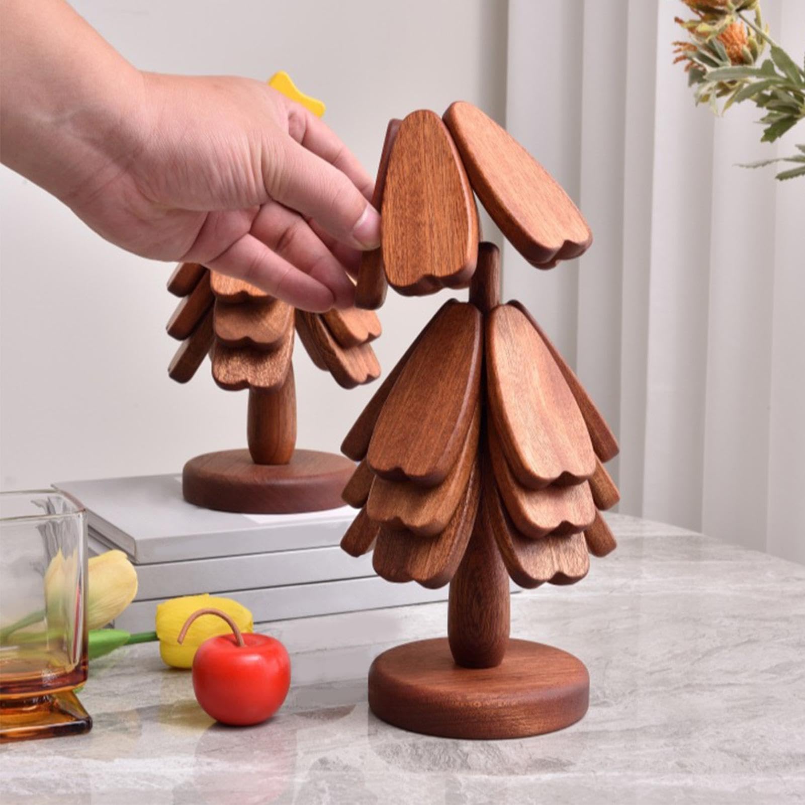 Dessous De Plat Sapin De Noël Dessous de Plat Chaud Pliable en Bois