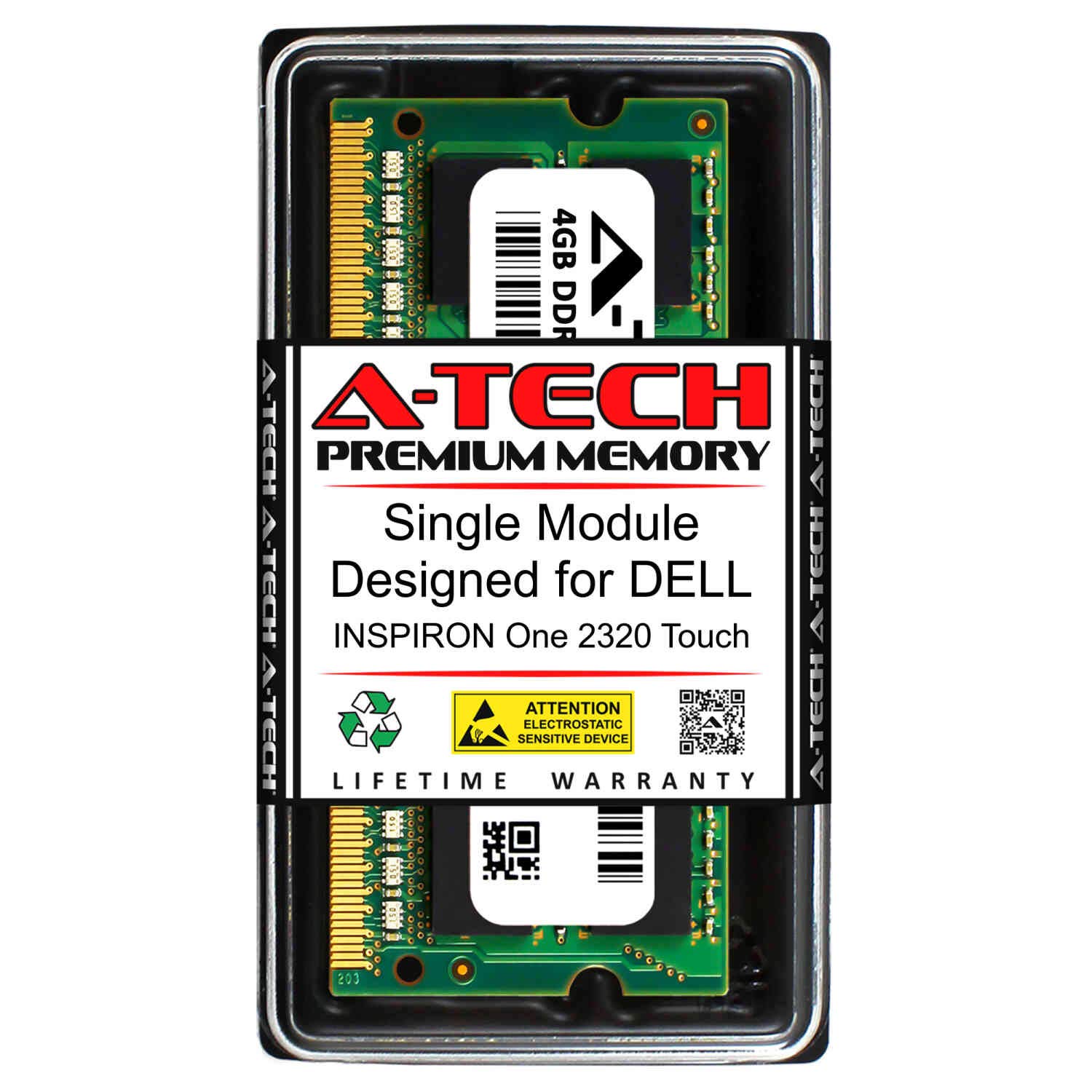 A-Tech 4GB RAM for DELL INSPIRON ONE 2320 Touch | DDR3 1333MHz SODIMM PC3-10600 204-Pin Non-ECC Memory Upgrade Module
