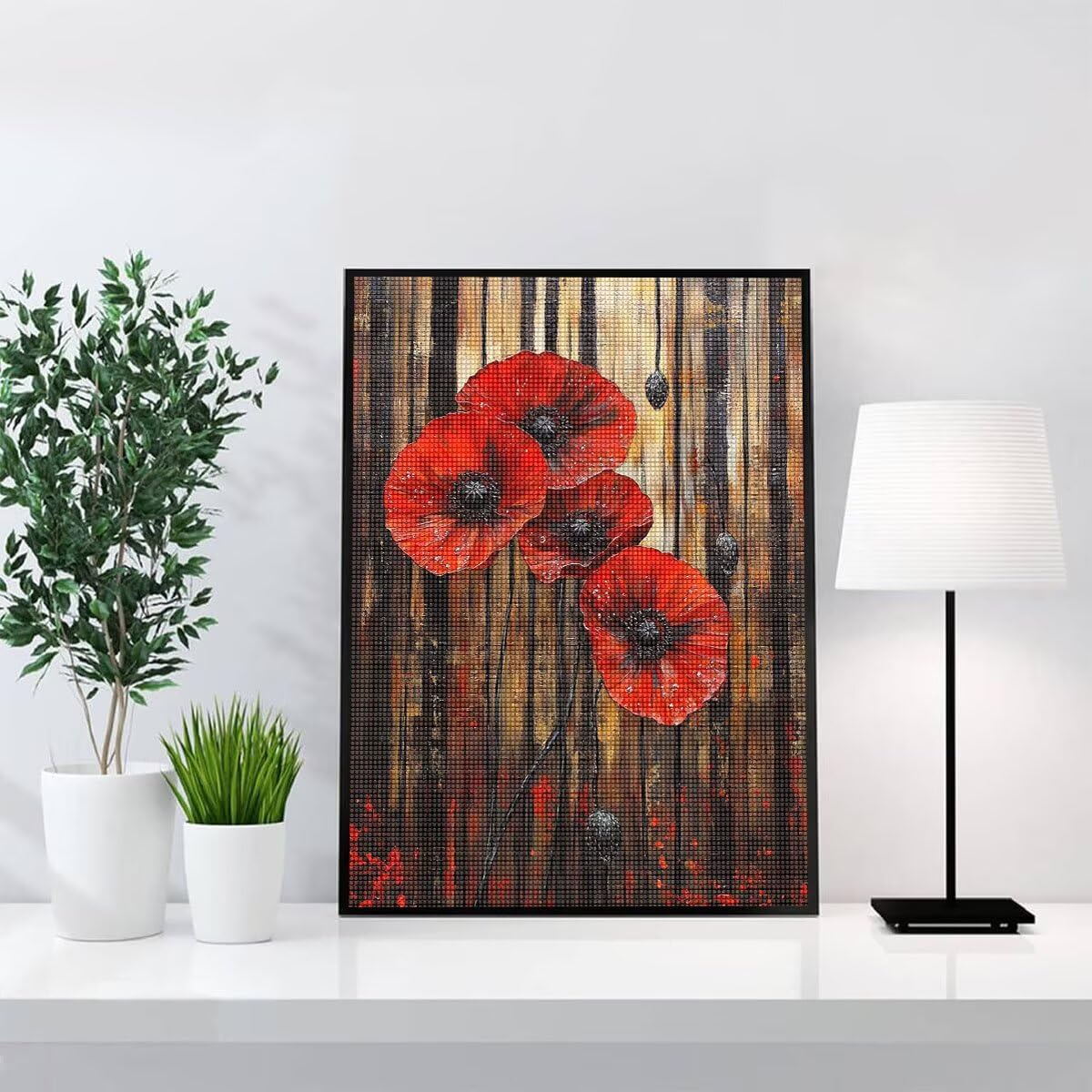 Diamond Painting Kit Completo, Diamond Painting Astratto, 5D Quadrato Pittura Diamante Kit Manualidades Adultos DIY Diamantini Crystal Art Disegni Ricamo Punto Croce Artigianale, 80x100cm Fiori j0-882