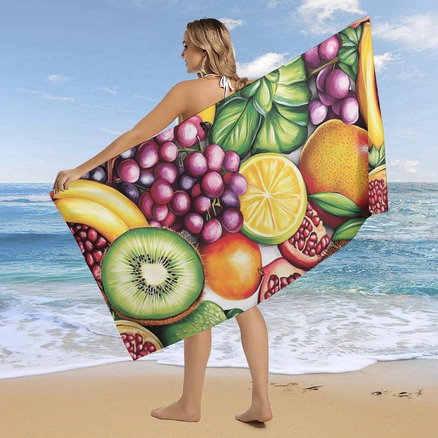 Colorful Fruits Beach Towels Oversized Jumbo Large Yoga Bath Towel for Pool Yoga Swim Body 160x80cm