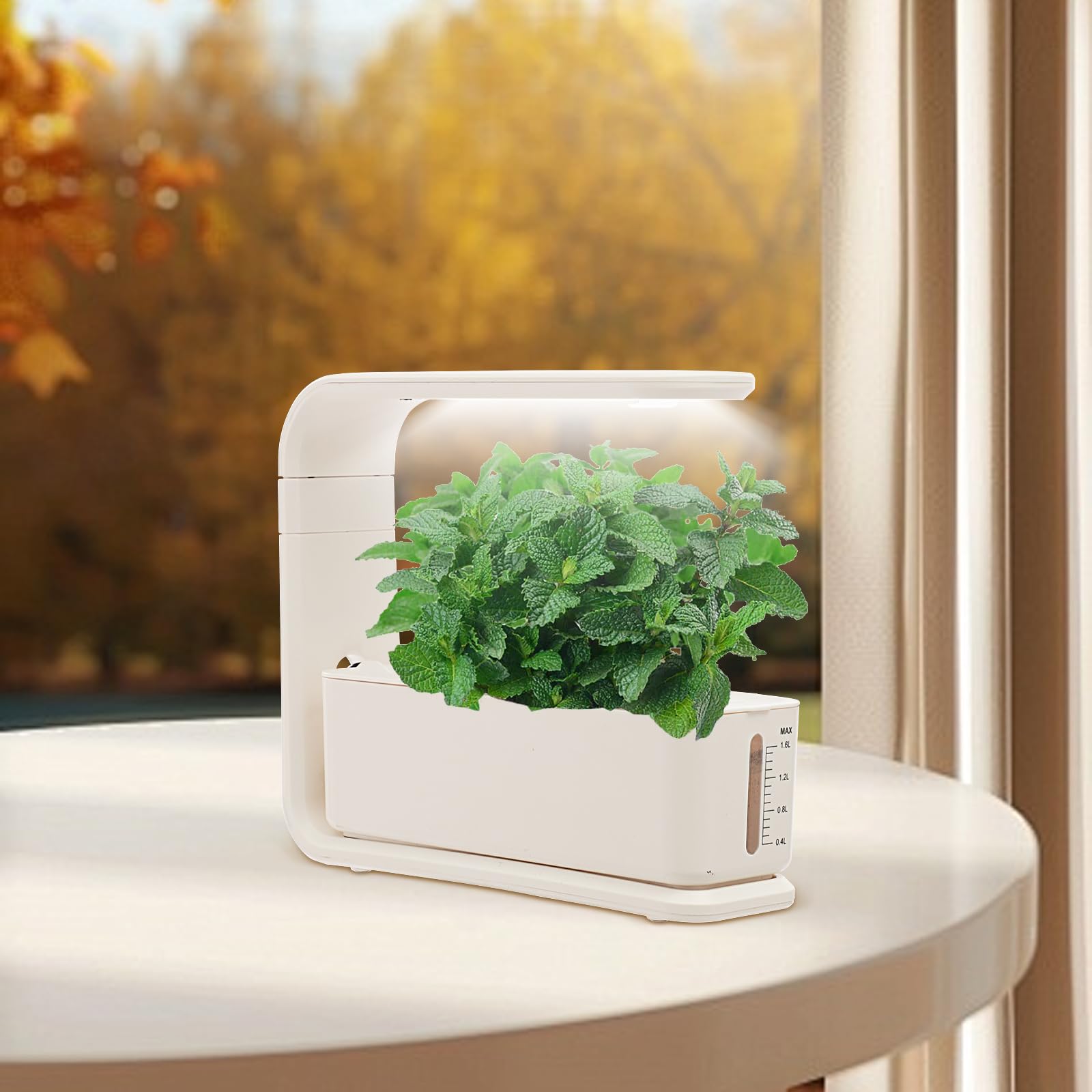 Sistemas de cultivo hidropónico, estación de cultivo de plantas de interior con luz LED, sistema de cultivo hidropónico con 3 pods, lámpara LED de 15 W, con depósito de agua de 1,6 L, altura