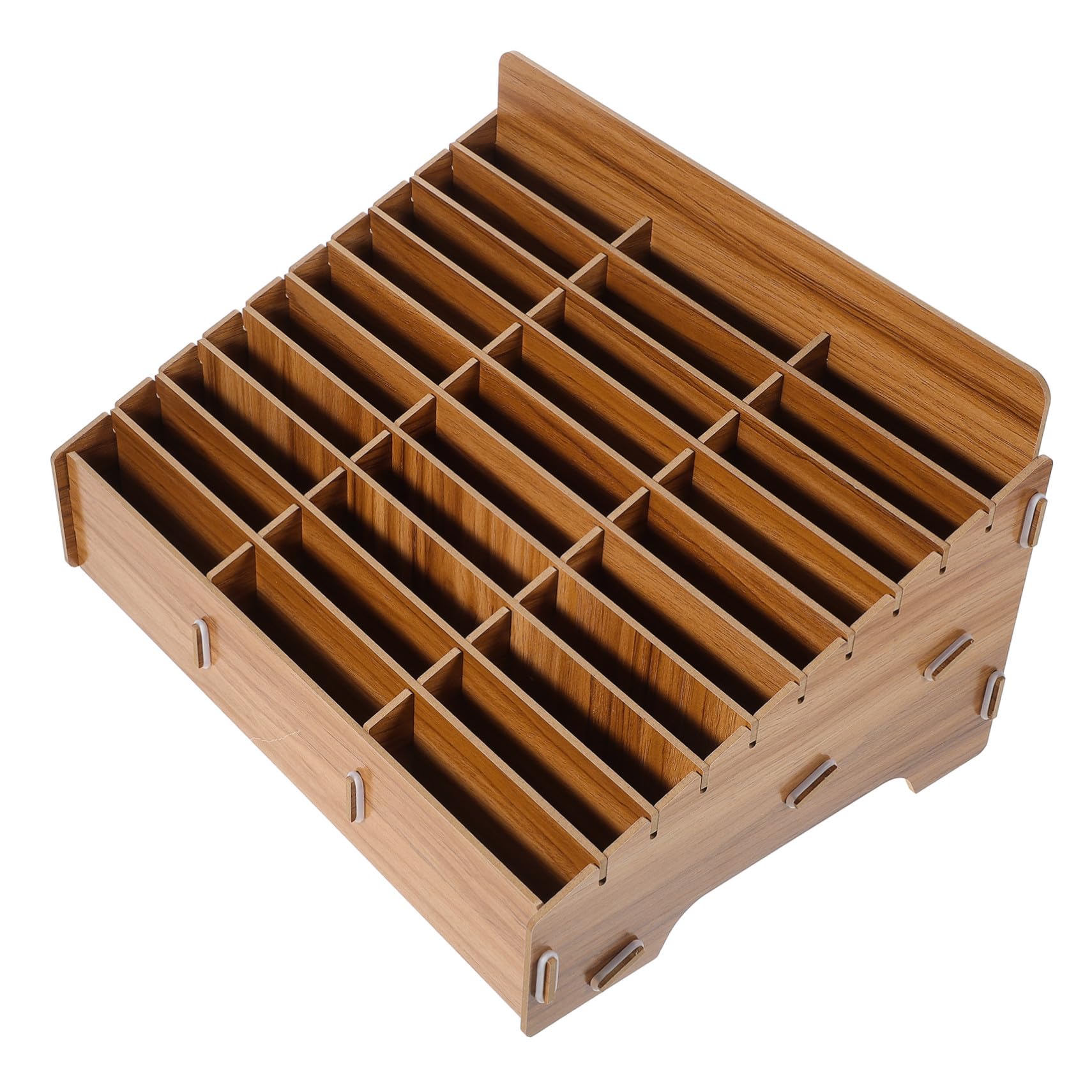 Boîte de rangement bois multi-grid pour téléphones et bureau