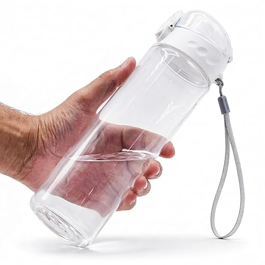 GearTek Tritan Clear Water Bottle | BPA Free 24 Oz Sports Water Bottle | Leak Proof Re-Usable Flip Top Plastic Drinks Bottles for Outdoors, Gym, Cycling and Schools