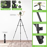 Vista 2 de Huepar 360° Laser Level with Tripod 60in, 82Ft - 165Ft Self Leveling Laser Level with Pulse Mode, 3 Brightness Levels Rechargeable Li-ion Battery