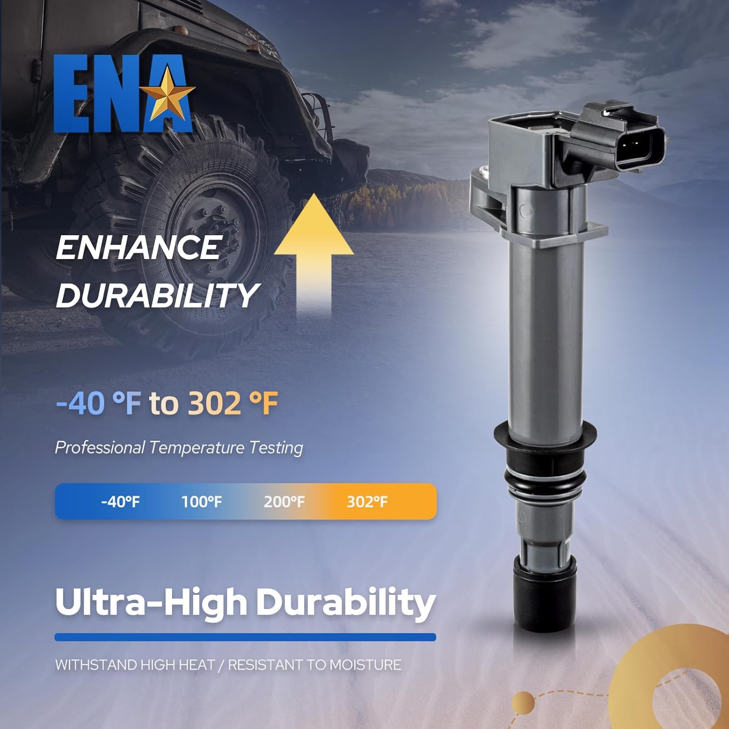 ENA Set of 6 Ignition Coil Pack Compatible with Dodge Jeep Mitsubishi Aspen Dakota Durango Ram 1500 Nitro Cherokee Commander Liberty Raider 3.7L 3.9L 4.7L V6 V8 Replacement For UF270 UF399 UF297 C1231