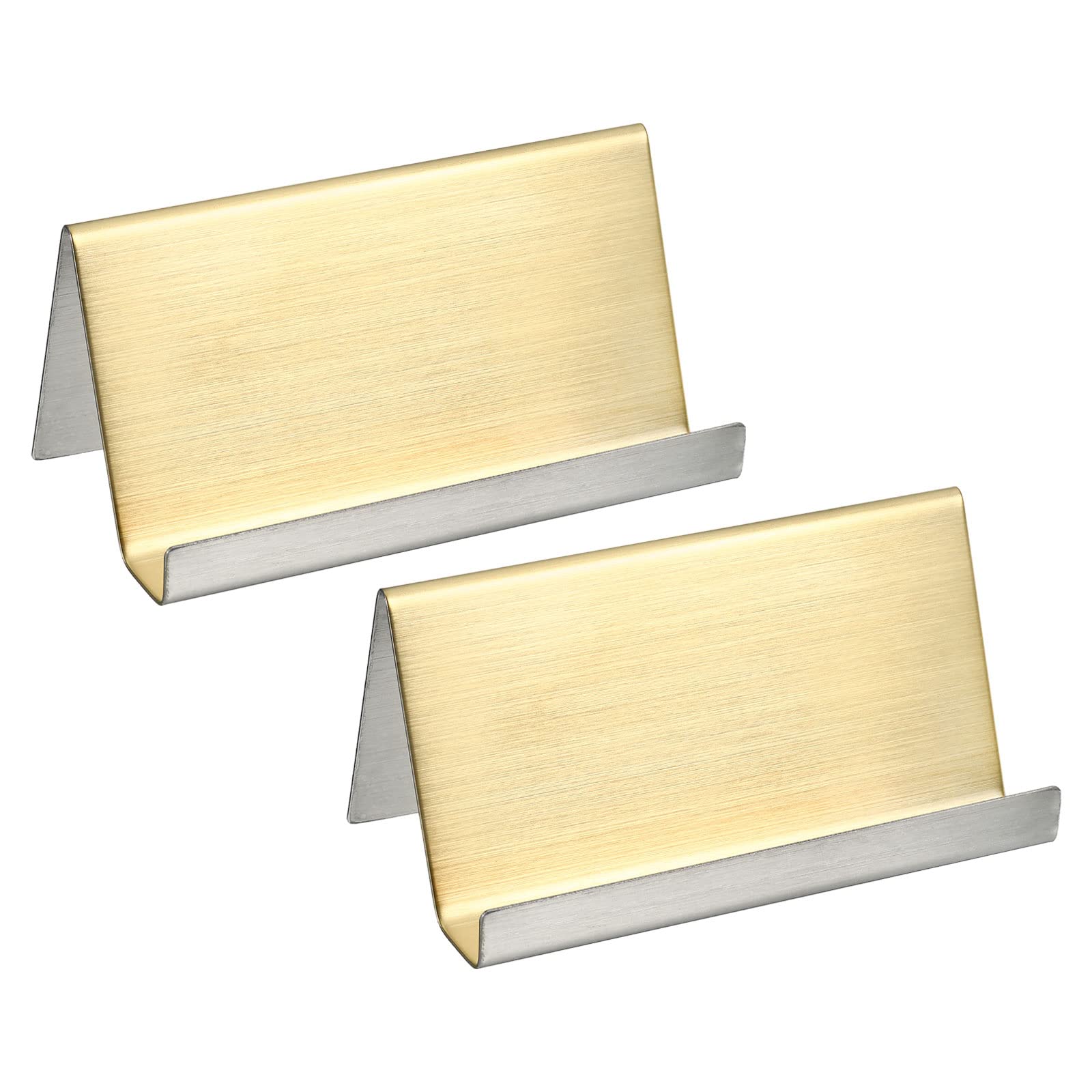 YOKIVE 2 Pcs Business Card Holder, Business Card Case with Fine Texture Desktop Hold Cards, Great for Office Meeting