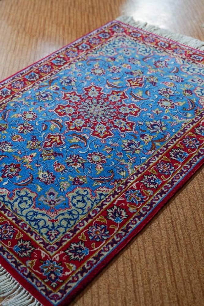 イラン☆ペルシャ絨毯 イスファハン産 玄関マット Size:105cmx75cm | e ...