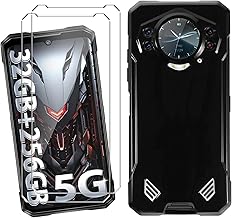 HuiYouMY Case for Doogee S200X/Doogee S200 (6.72") with 2 Pieces Tempered Glass Screen Protector, Black Silicone Case Strong Protection Soft TPU Case Cover – Black