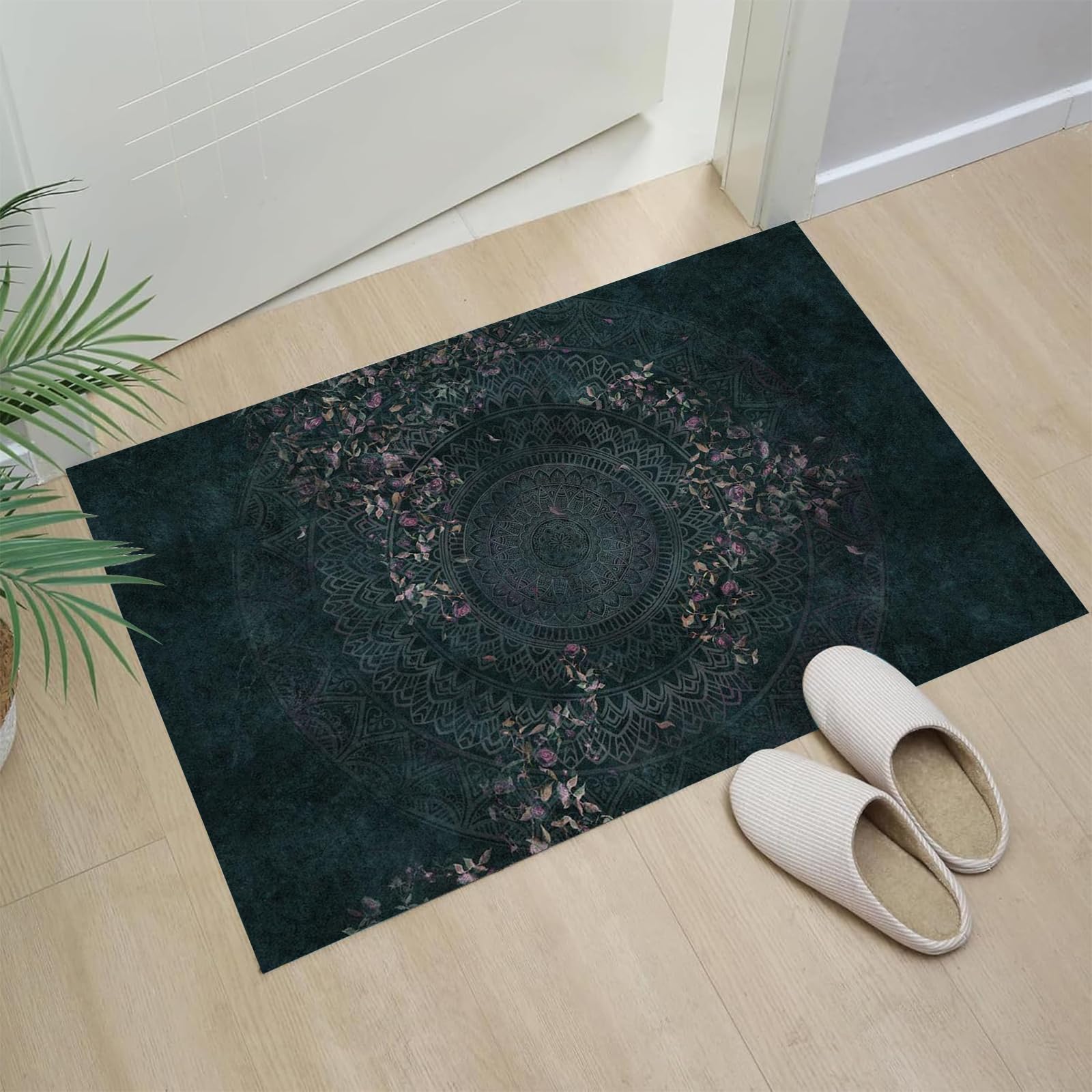 OWUFFY Area Rug 1.5 x 2.5ft, Washable Bedroom Rug, Accent Rugs for Living Room Entryway Dining Room, Non-Slip Non-Shedding Low-Pile Floor Carpet