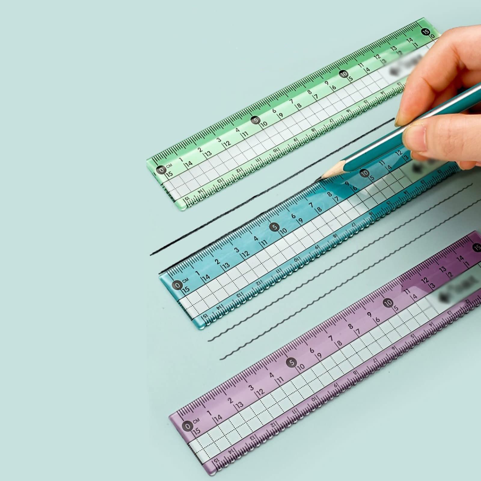 SwePer Zeichenkompass Zirkel Lineal Set Gerades Lineal Dreieck Zeichenwerkzeug Multifunktionaler Schüler Lernen Zeichnen Student Use Student Geometry Math Set (Color : B)