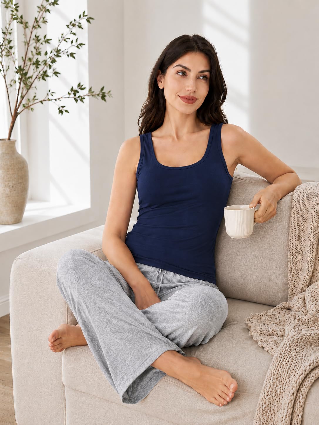 DAVID ARCHY Camisola para mujer, rayón de bambú, suave, transpirable, para mujer, paquete de 3 unidades, ropa de dormir