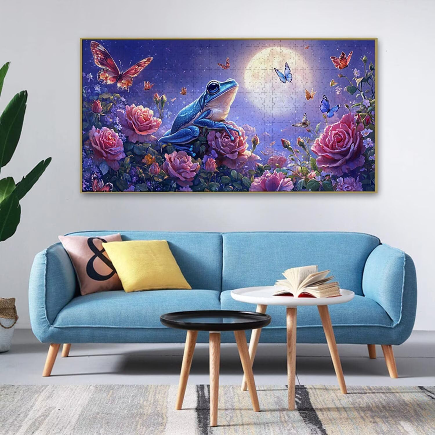 Puzzle de Madera para Adultos 1312 Piezas - Frog Moon, Obra de Arte de Juego de Rompecabezas para Adultos, Puzzle de Impresión de Alta Definición Multicolor, Pasatiempo Creativo Regalo b-790