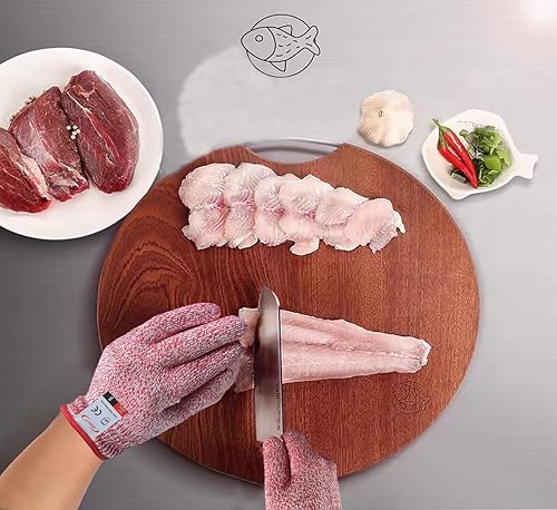 Vista 64 de Guantes de corte, 1 par de guantes resistentes a los cortes de grado alimenticio, guantes resistentes a cortes para cocina, pelado de ostras, Gris