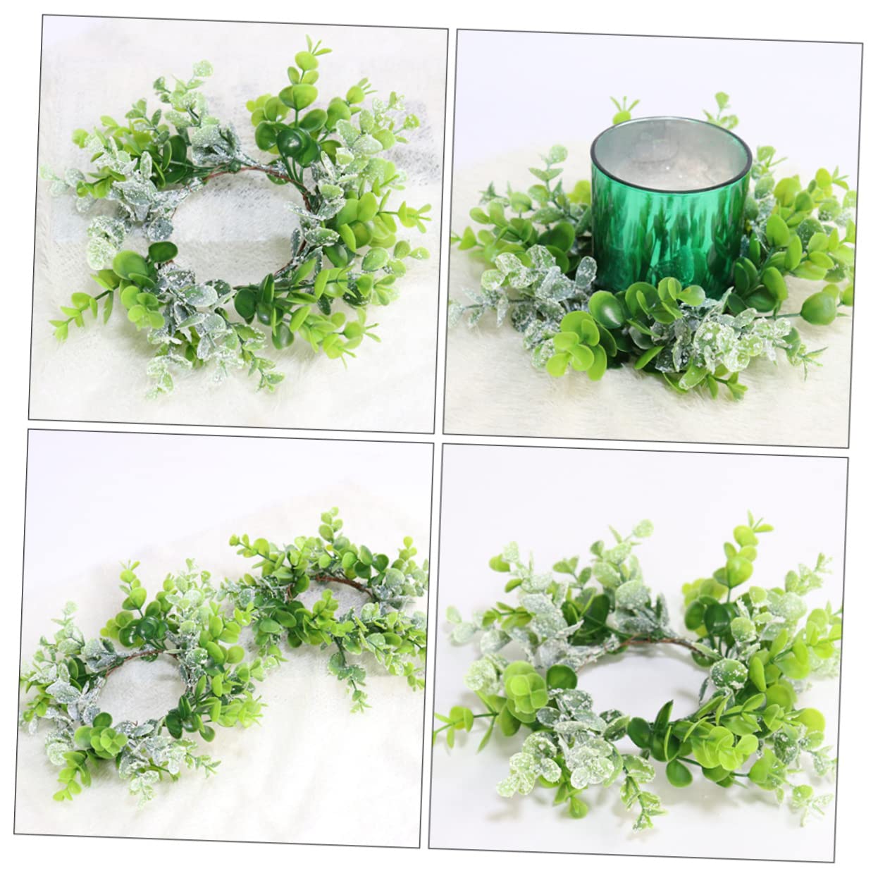 8 STK Künstliche Kerzengirlande Künstliche Grüne Girlande Blumendekoration Hochzeitskerzen Kranzdekor Für Die Frühlingssaison Votivkerzendekoration Tischkerzengirlande Kunststoff