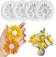 Vista 1 de 4 Pcs Daisy Flower Candle Molds, Silicone Molds for Candles Making, 3D Flower Shape Decorating Mold for Fondant Soap Chocolate Cake, DIY Wax Epoxy