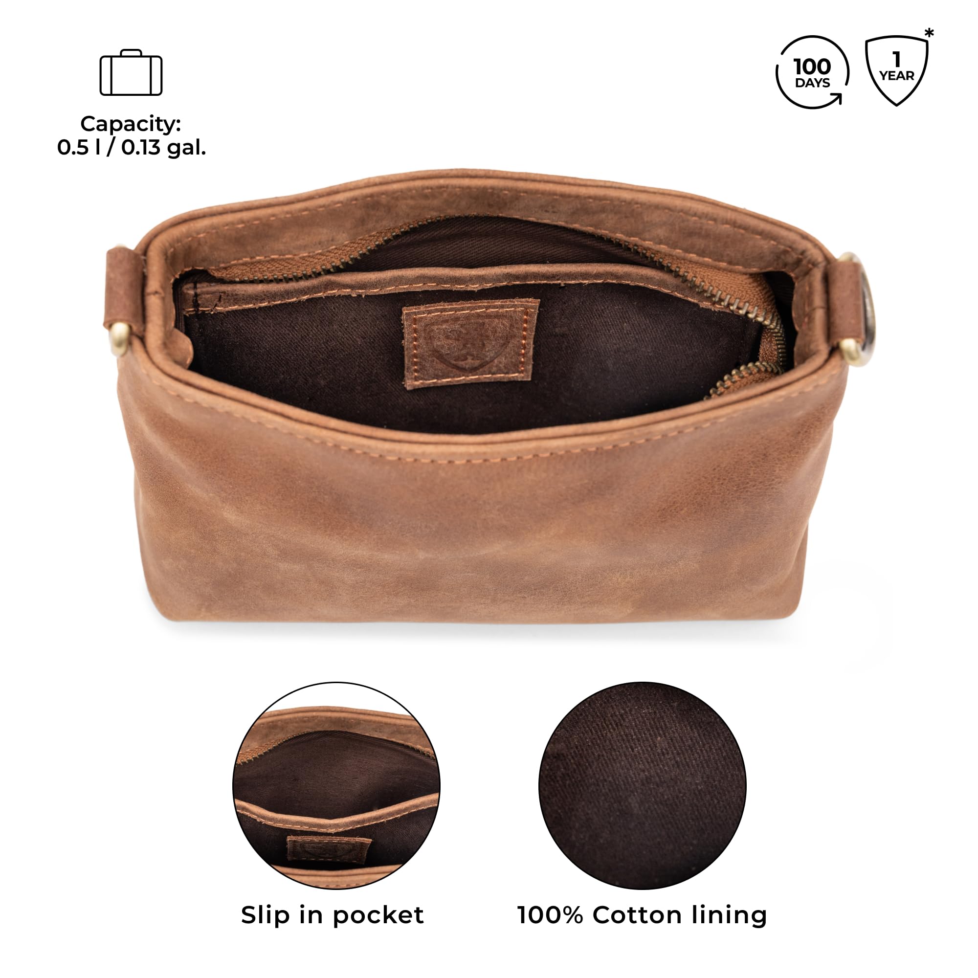 Berliner Bags Bolso bandolera vintage Marbella XS, pequeño bolso bandolera de piel, bolso de mano para mujer