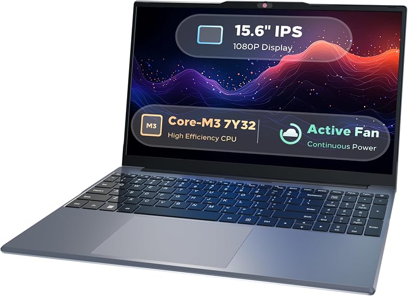 Phatom DGBook Laptop Computers 15.6-Inch FHD 128GB SSD 4GB RAM | Compatible with Windows 11, Core M3 (Beats Pentium, Celeron), Support UP to 2TB, HDMI, for Business, Student