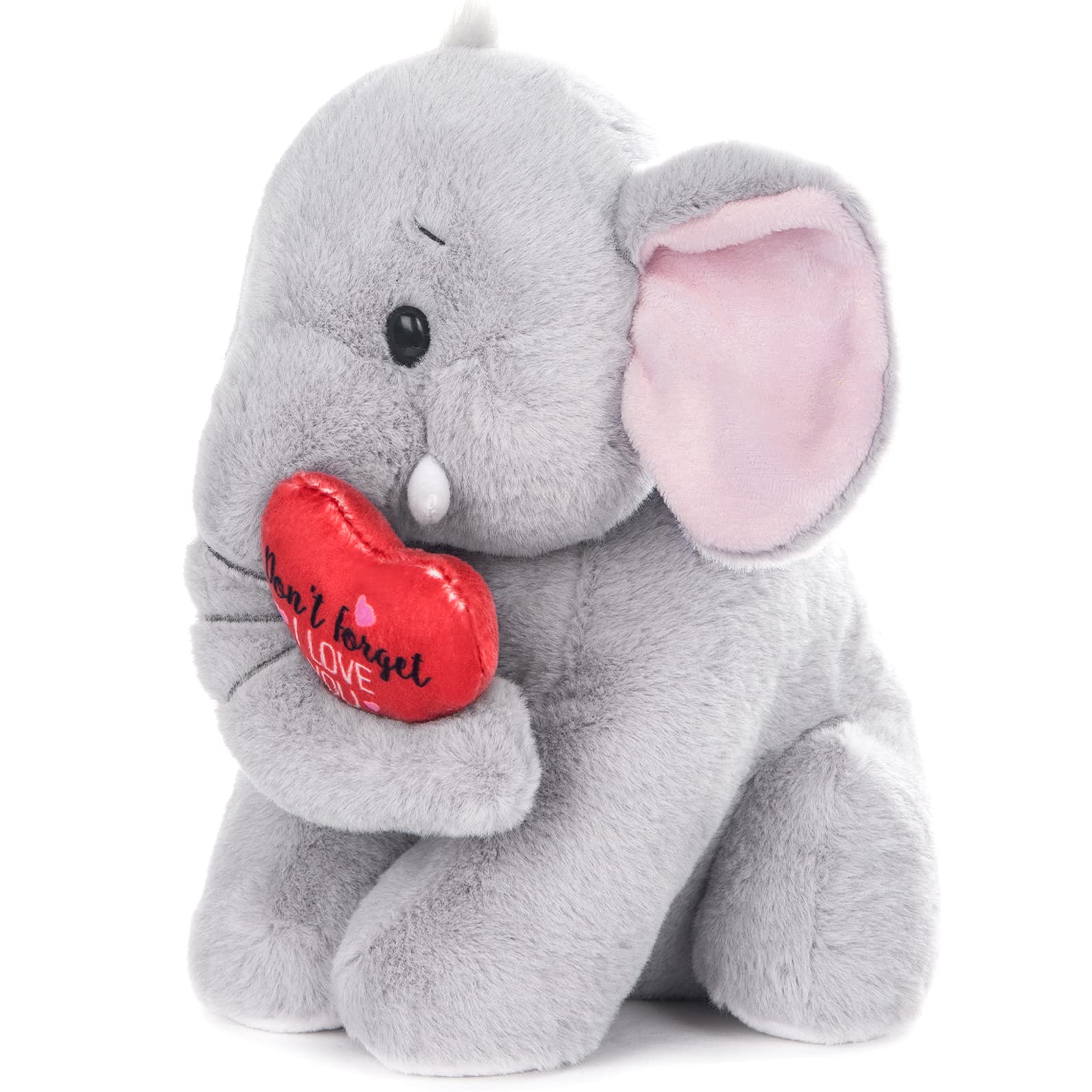 My OLi Peluche elefante orsacchiotto 22 cm morbido con cuore rosso farcito animale I Love You peluche giocattoli per neonati bambini ragazzi ragazze amanti