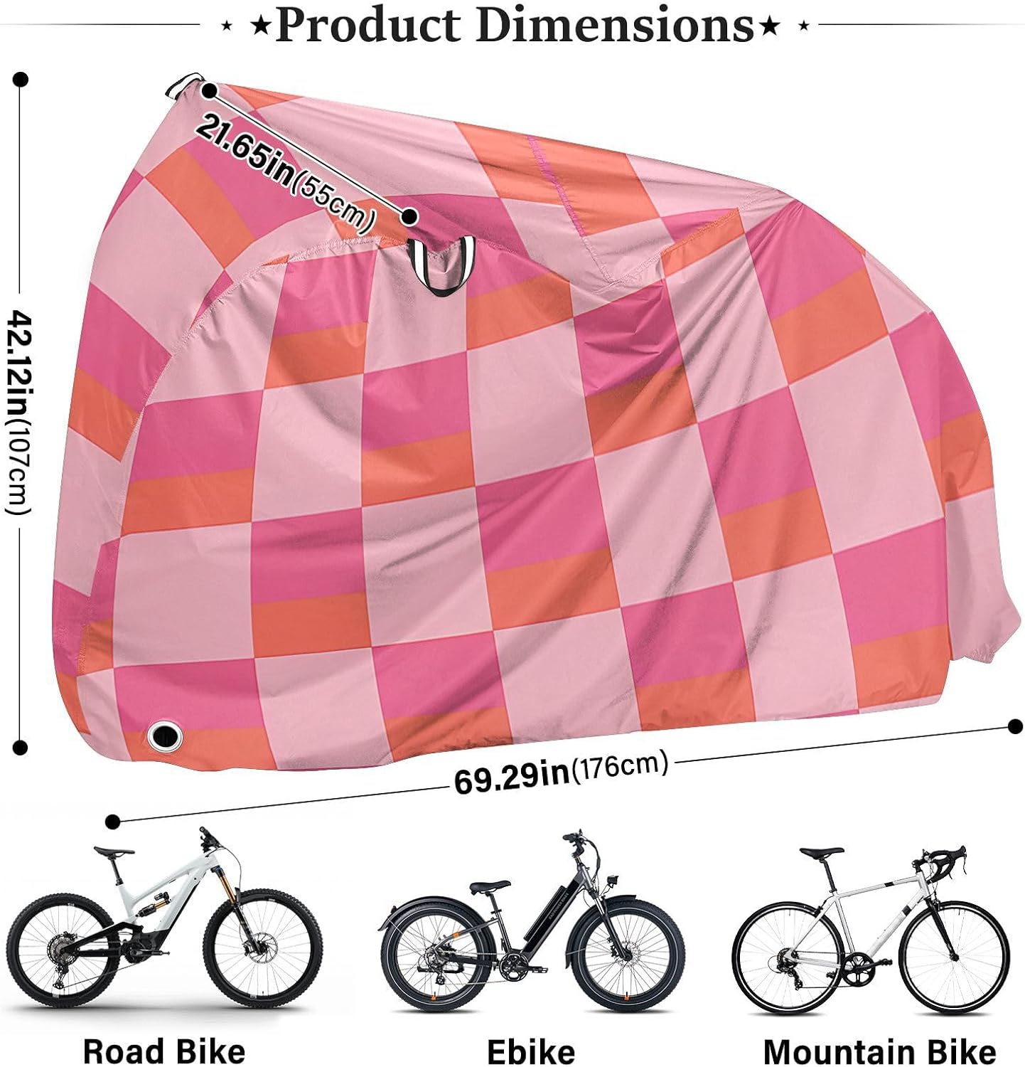Checkered Plaid Cover for Bike Waterproof Outdoor Road Bike Cover Bikes Accessories