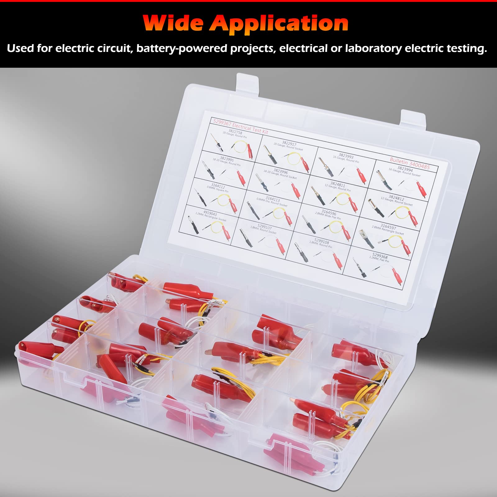 Bonbo 5299367 Test Lead Kit 16 Pieces Electrical Testers Wire  