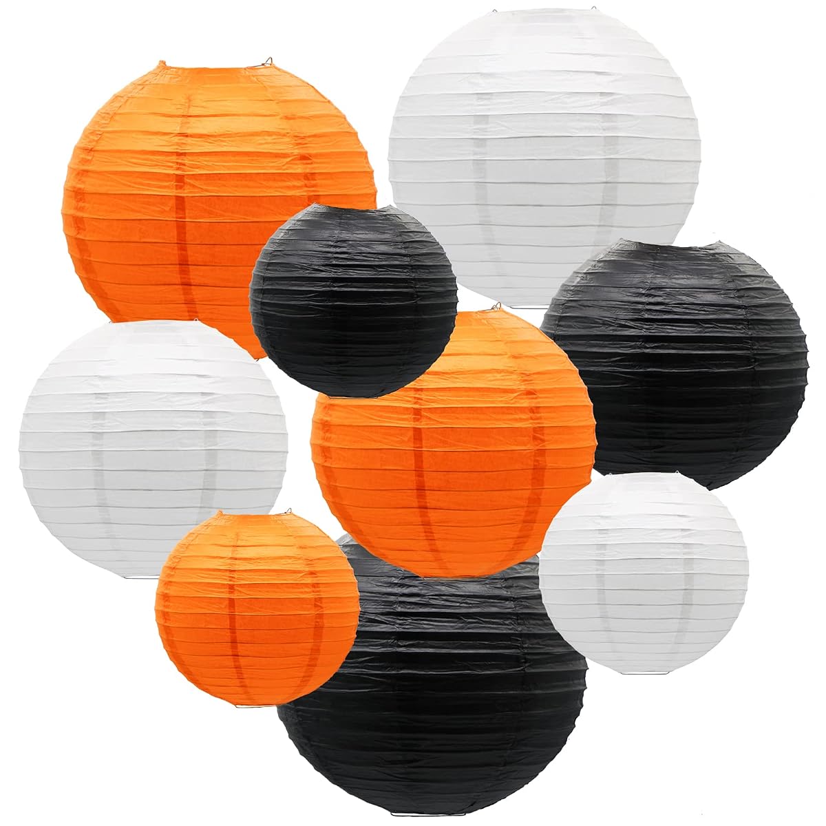 ADLKGG Paper Lanterns Decorative 9pcs Round Hanging Lanterns Metal