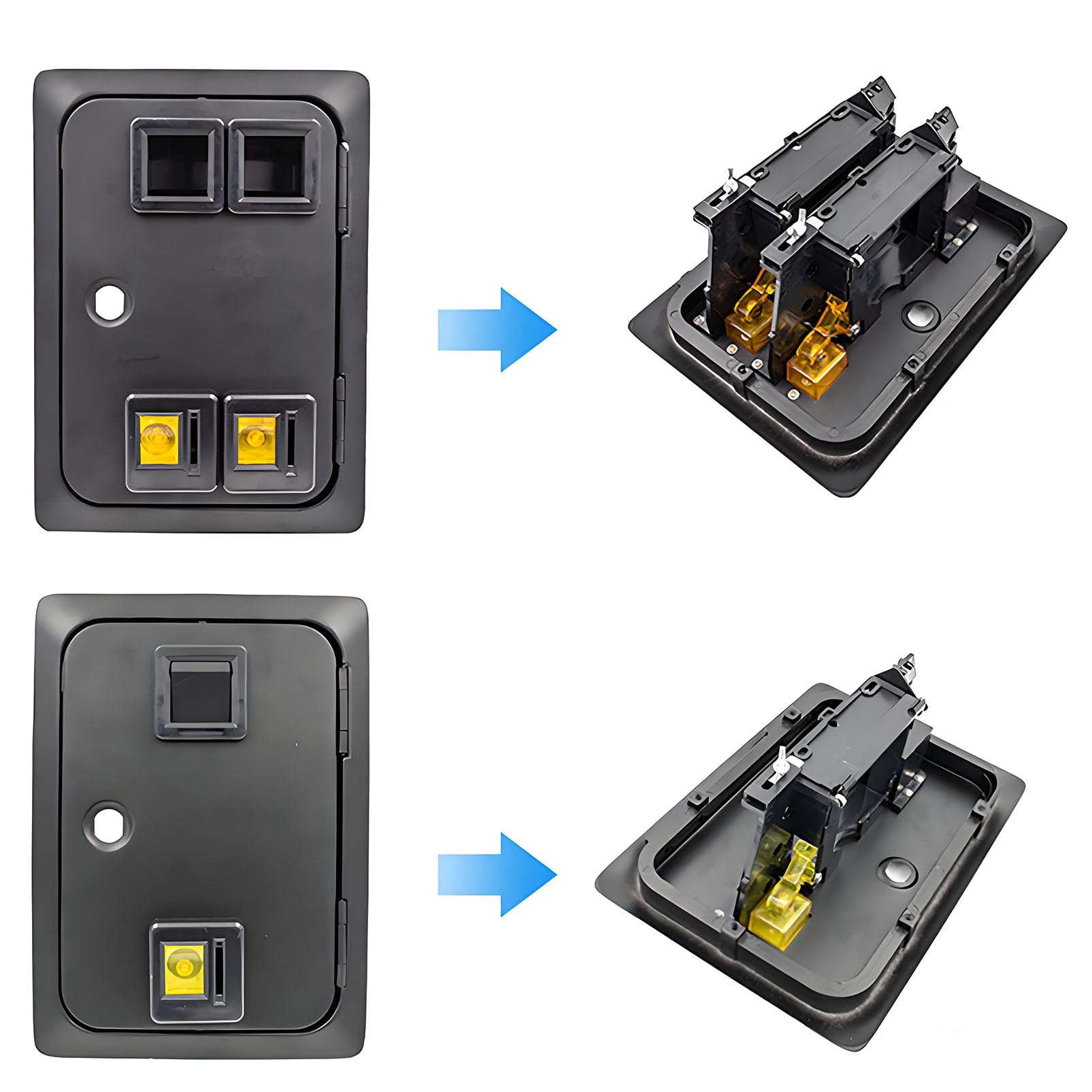 Porta gettoniera Arcade a 1/2 Slot, Porta gettoniera Meccanica a Doppio Ingresso per Macchine da Gioco Arcade, Flipper, Macchine a Artiglio e Cabinet Fai da Te Single