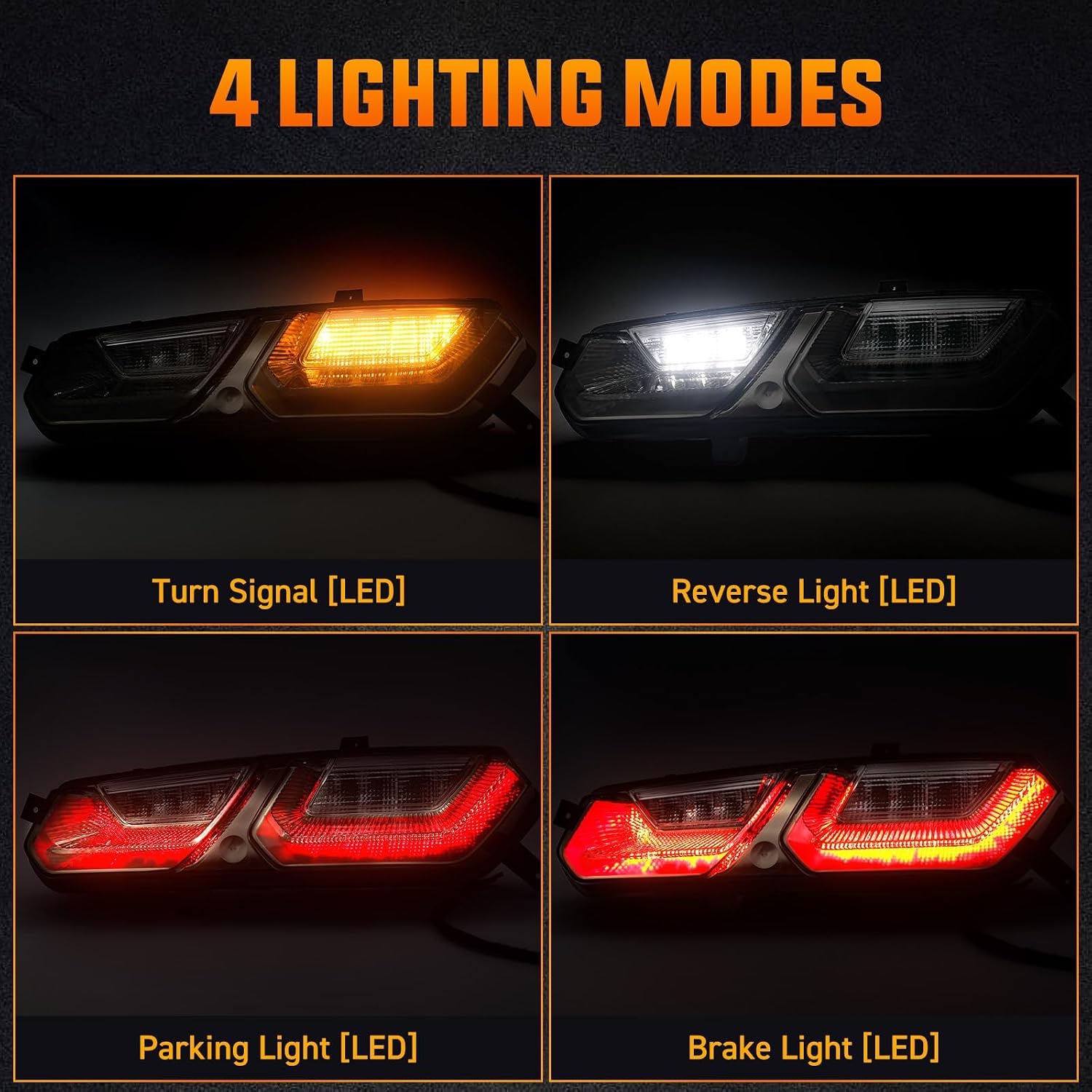 Tail Lights Assembly Compatible with Chevy Corvette C7 Z06 2014 2015 2016 2017 2018 2019 Upgraded Smoke Lens Taillights Black Rear Brake Lamps Replacement 84587829 84587830 (One Pair)