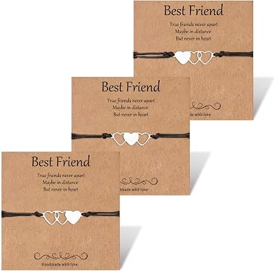Friendship Bracelets for 3, Trio Bracelets for Best Friends, Matching Distance Bracelet, Adjustable Birthday Friendship Jewelry Gifts for Women