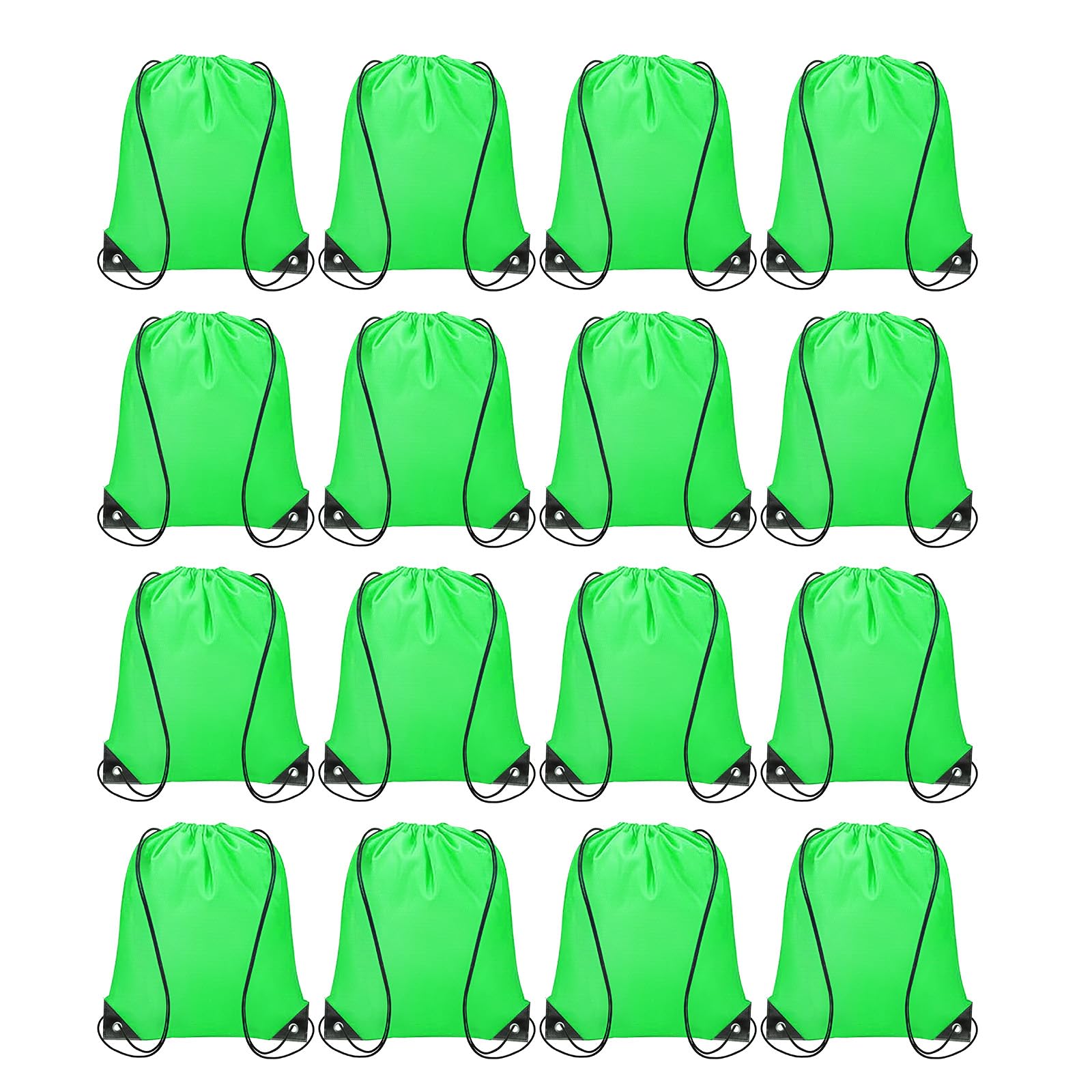 Muiltvoe 16pcs Drawstring Bags Draw String Backpack Bulk Polyester Sport Draw String Bag Gym Sack Cinch Tote String Backpack for Gym Party Sport Trip Swimming Beach, Yellow