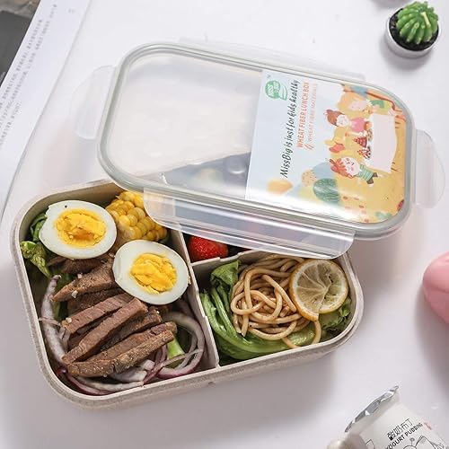 Miniatura 4 de MISS BIG Caja bento, caja Bento para niños y adultos, lonchera ideal a prueba de fugas para niños, lonchera para niños, sin BPA y sin tintes