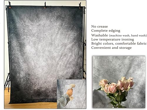 Miniatura 5 de Fondos abstractos de fotografía de retrato negro y gris de 6 x 9 pies para estudio fotográfico para niños y adultos